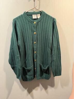 Womens LT By Liz Thomas Sweater Size Medium 100%Acrylic Green